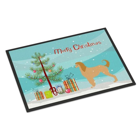 Carolines Treasures Afghan Hound Merry Christmas Tree Indoor or Outdoor Mat, 24 x 36 BB2924JMAT